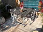 Tuintafel eetkamertafel 190x90x78cm steigerhout  zwart zwaar, Tuin en Terras, Tuinsets en Loungesets, Ophalen, Zo goed als nieuw