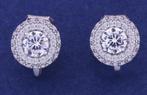 Oorbellen clip zirconia steentjes nieuw!, Ophalen, Nieuw, Zilver, Overige materialen