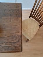 Eiken uitschuifbaar Eettafel met 6 stoelen., Huis en Inrichting, Tafels | Eettafels, Ophalen, 100 tot 150 cm, Eikenhout, 50 tot 100 cm