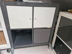Kallax kast op wieltjes incl 2 deurtjes en een bak, Ophalen of Verzenden, Zo goed als nieuw, 25 tot 50 cm, 50 tot 100 cm