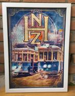 NZH HTM Tram Kunstwerk Affiche in Frame, Verzamelen, Verzenden, Nieuw, Tram, Kaart of Prent