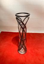 Mackintosh-stijl glazen vaasje met tinnen draad, 20 cm, Overige kleuren, Verzenden, Minder dan 50 cm, Glas
