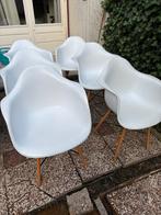 6 kuip eetkamerstoelen, Ophalen, Kunststof, Gebruikt, Wit