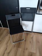 2 Ikea klapstoelen zgan, Huis en Inrichting, Stoelen, Ophalen, Kunststof, Twee, Zwart
