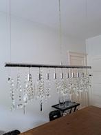 Hanglamp chroom met geslepen glaspegels, Ophalen, Gebruikt, Glas