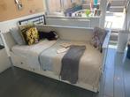 Hemnes bedbank met 3 lades en matras, Ophalen, Wit, Tweepersoons, 200 cm