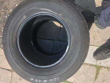 2x Caravan/Aanhanger Banden 185 R14C – Bijna Nieuw Profiel! beschikbaar voor biedingen