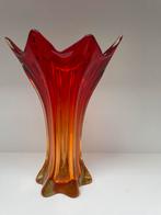 Vintage Murano Poli Seguso Sommerso Vaas ‘Golden Amberina’, Ophalen of Verzenden