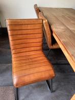 Eetkamerstoel outdoor cognac 6st, Huis en Inrichting, Stoelen, Bruin, Leer, Ophalen of Verzenden, Zo goed als nieuw