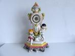 Vintage tafelklok met 2 putti Capodimonte stijl, Ophalen of Verzenden