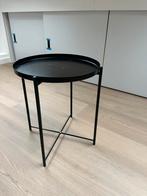 Zwart bijzettafeltje - Zo goed als nieuw!, Huis en Inrichting, Minder dan 55 cm, Metaal of Aluminium, Rond, Zo goed als nieuw