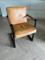 Cognac leren eetkamerstoelen - 5 stuks, Huis en Inrichting, Fauteuils, Gebruikt, Minder dan 75 cm, Leer, Ophalen of Verzenden