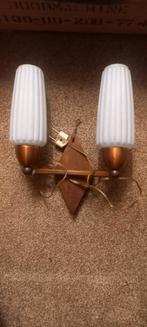 Mooi oud schemerlampje, Huis en Inrichting, Lampen | Wandlampen, Ophalen of Verzenden, Gebruikt, Glas, Vintage