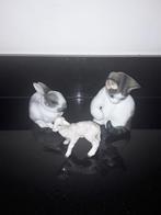 3 Rosenthal porseleinen dieren kat/konijn/lammetje, Verzenden