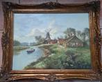 Oud Schilderij: Landschap met molen, Antiek en Kunst, Ophalen
