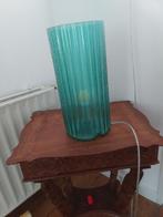 2 Vintage Turquoise Glazen Lampen, Gebruikt, Vintage, Ophalen of Verzenden, Minder dan 100 cm