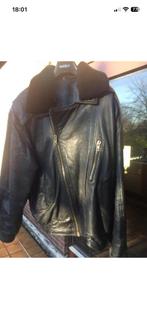 Leren heren jack met losse bontkraag Maat 52, Maat 52/54 (L), Brigitte Bennett Paris, Zwart, Ophalen of Verzenden