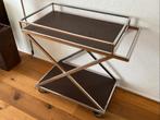 Donkerbruin x chroom Riviera Maison trolley serveerwagen, Huis en Inrichting, Tafels | Sidetables, Ophalen, 50 tot 100 cm, Luxe