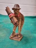 beeld man met hout van hout, Verzamelen, Beelden en Beeldjes, Ophalen of Verzenden