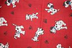 Lap 100% katoen stof - rood dalmatier hond pootafdruk #4246, Hobby en Vrije tijd, Stoffen en Lappen, Nieuw, Ophalen of Verzenden