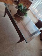 Salontafel met glasplaat, Huis en Inrichting, Tafels | Salontafels, Ophalen, 100 tot 150 cm, 50 tot 100 cm, Minder dan 50 cm