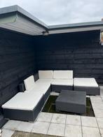 Zwarte/grijze tuinset met kussens - zelf ophalen, Tuin en Terras, Tuinsets en Loungesets, Ophalen, Kunststof, Gebruikt, 6 zitplaatsen