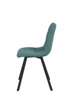 Eetkamerstoel Theo in een mooie petrol blauwe stof, Huis en Inrichting, Stoelen, Ophalen, Blauw, Nieuw, Metaal