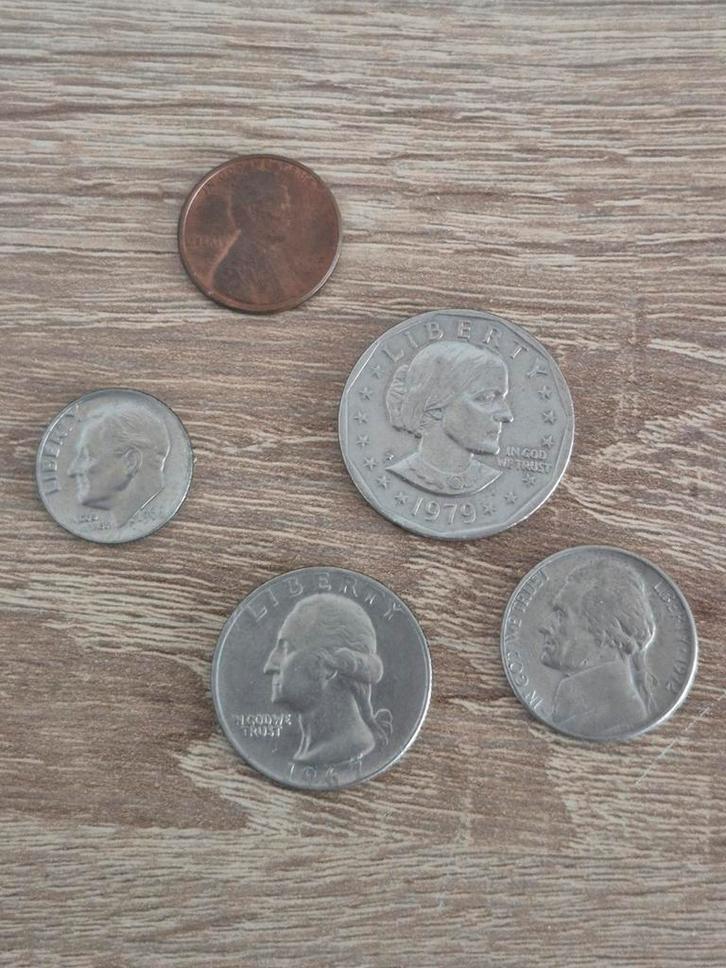 Amerikaanse Munten - Penny, Nickel, Dime, Quarter, D, Postzegels en Munten, Munten | Nederland, Losse munt, Overige waardes, Ophalen of Verzenden