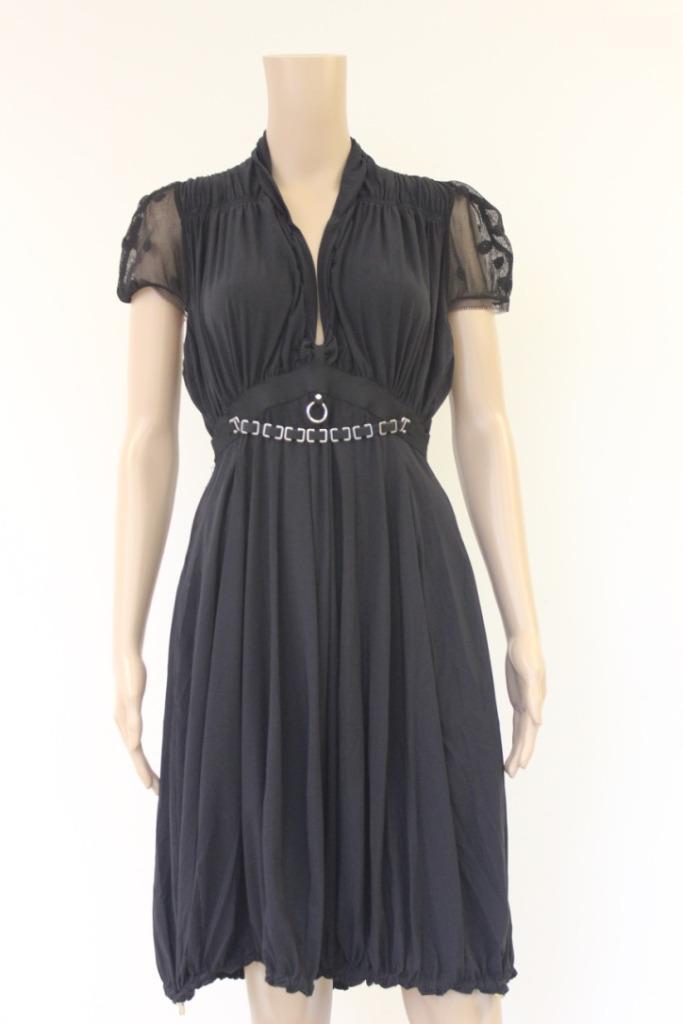 High zwart jurkje maat 40/42, Kleding | Dames, Jurken, Zo goed als nieuw, Maat 38/40 (M), Zwart, Knielengte, Ophalen of Verzenden