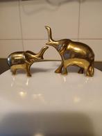 2 messing vintage olifanten beeldjes., Antiek en Kunst, Ophalen of Verzenden