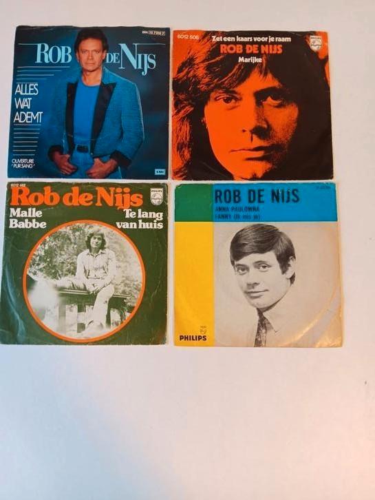 Rob de nijs singles, Cd's en Dvd's, Vinyl | Nederlandstalig, Gebruikt, Levenslied of Smartlap, Overige formaten, Ophalen of Verzenden