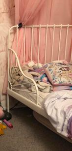 Meegroei bed wit Minnen van Ikea 80x200 cm, Kinderen en Baby's, Kinderkamer | Bedden, Matras, Zo goed als nieuw, 70 tot 85 cm