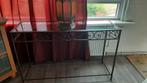 Metal Sidetable, Huis en Inrichting, Tafels | Sidetables, 100 tot 150 cm, Ophalen of Verzenden, Zo goed als nieuw, Glas