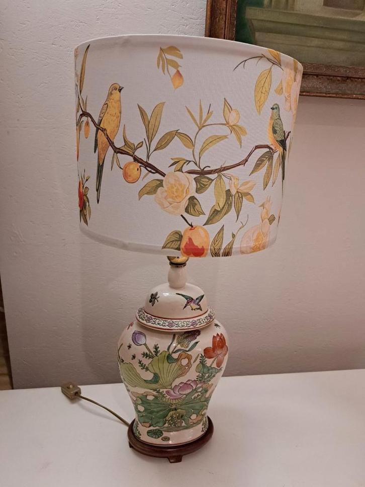 Vintage Tafellamp met Vogelmotief, Antiek en Kunst, Antiek | Lampen, Ophalen of Verzenden