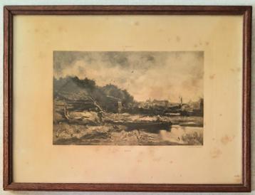 Antieke gravure van J.Maris beschikbaar voor biedingen