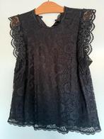 Zwarte Kanten Blouse Pieces Maat L, Ophalen of Verzenden, Zo goed als nieuw, Maat 42/44 (L), Zwart