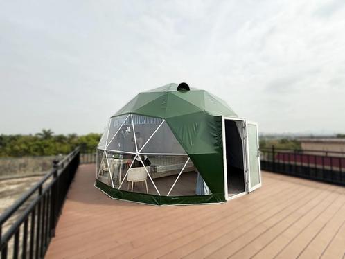 Glamping DOME GLOBE 7-8 meter groen, Caravans en Kamperen, Tenten, tot en met 4, Nieuw, Ophalen of Verzenden