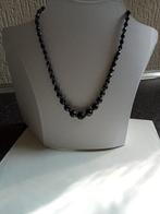 prachtig vintage collier zwart facet geslepen kralen(gitten?, Ophalen of Verzenden, Nieuw, Zwart