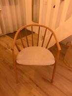Mooie houten stoel met stoffen zitting, Ophalen, Gebruikt, Wit, Eén