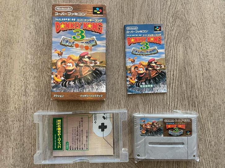 Super Donkey Kong Country 3 SNES Super Nintendo SFC CIB NTSC, Spelcomputers en Games, Games | Nintendo Super NES, Zo goed als nieuw