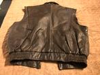 Bruine leren heren gilet - Maat L, Kleding | Heren, Bodywarmers, Ophalen of Verzenden, Gedragen, Maat 52/54 (L), Bruin