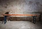 Industrieel Vintage opklapbare Banken Oud Oranje, Gebruikt, Minder dan 75 cm, 150 tot 200 cm, Ophalen of Verzenden