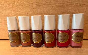 6 flesjes nagellak van Christian Dior (vintage). beschikbaar voor biedingen