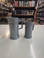 Antieke Tinnen Maatbekers met Ijkmerken, Antiek en Kunst, Ophalen of Verzenden