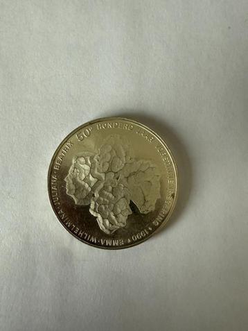50 Gulden Zilveren munt 1990 – 100 Jaar Vrouwenregering beschikbaar voor biedingen