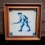 Delfts Blauw Tegeltableau met Boer, Antiek en Kunst, Antiek | Wandborden en Tegels, Ophalen of Verzenden