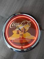 Coca cola klok met neon rand, Ophalen of Verzenden, Gebruikt, Lichtbak of (neon) lamp