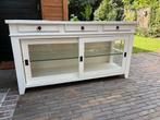 Prachtige oude winkel vitrine kast, Ophalen, Zo goed als nieuw, 25 tot 50 cm, Glas
