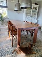 Een kersenhouten eettafel van 90 cm 200 cm, Huis en Inrichting, Ophalen, Gebruikt, 50 tot 100 cm, Vijf personen of meer