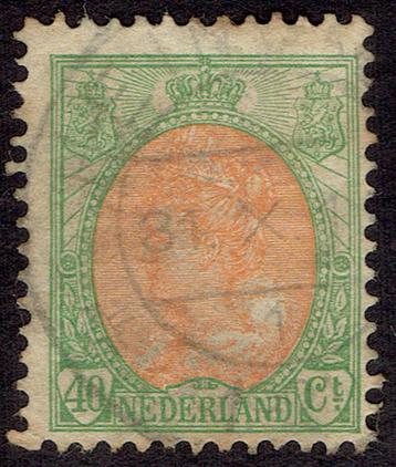 Nederland 1920, Koningin Wilhelmina, 40 cent, groen/oranje. beschikbaar voor biedingen
